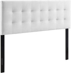 Modway Lily Queen Biscuit Tufted Performance Velvet Headboard, White