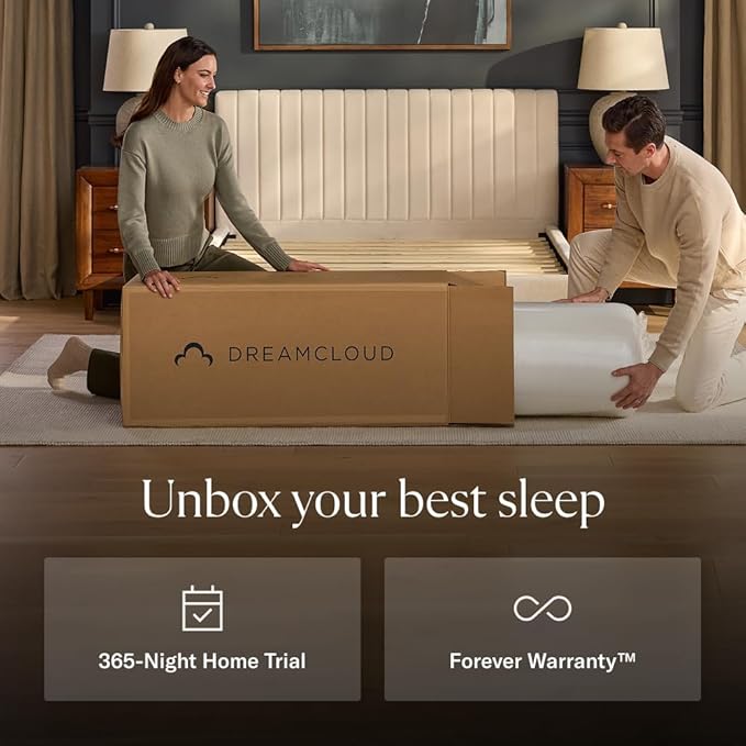 DreamCloud Ultra 15" Twin Mattress - Luxury Hybrid Gel Memory Foam - 365 Night Trial - Fiberglass Free - Forever Warranty - Mattress in a Box - CertiPUR-US® Certified