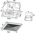 BV Bathroom Exhaust Fan 90CFM - Bathroom Fan 0.9 Sones, 4" Duct Collar,Rooms Up to 80-90 Sq. Ft. |Energy-Saving Ventilation Fan - No Attic Access & Ultra-Quiet | Energy Star, HVI 2100, UL Certified