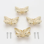 Gold Butterfly Cabinet Knobs Kitchen Hardware for Cabinets Cute Animal Dresser Knobs Furniture Cupboard Handles Single Hole Drawer Knobs and Pulls 4 Pcs (Gold)