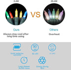 Christmas Lights - Battery Operated String Lights 50 LED String Lights Mini Lights with Auto-Timer and 8 Lighting Modes for Christmas Wreath Party Wedding Garden Home Decoration, Multicolor