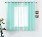 DUALIFE Aqua Voile Sheer Curtains Grommet,Look Semi Sheer Windows Panels,Elegant Solid Color Touch Soft Drapes, 52X54 Inch for Living Room Bedroom,Set of 2 Panels