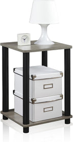 FURINNO Turn-N-Tube Haydn End Table, 1-Pack, French Oak Grey/Black