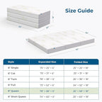 Inofia Queen Folding Mattress, 6 Inch Trifold Memory Foam Mattress with Ultra Soft Removable Cover, Foldable & Portable Queen Size Bed (78" x 58" x 6")