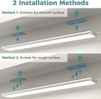 ASOKO Under Cabinet Led Light Plug in, Dimmable Daylight White 4000K, 6 Pack 12 inch Linkable Led Under Counter Lights 2500lm for Kitchen, Shelf, Workbench, Cupboard, Upgrade ETL Listed Plug 24V