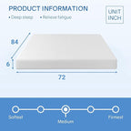 PayLessHere 6 inch Memory Foam Mattress Cooling Gel Green Tea Infused Mattress,Fiberglass Free,CertiPUR-US Certified,Cooler Sleep Supportive & Pressure Relief,White California King