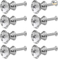 SCRTB 12Pcs Mini Crystal Single Hole Knobs Makeup Jewelry Storage Box Drawer Cabinet Handle for Decor Door Pull Handle for Vintage Wardrobe Wine Cabinet, Closets, Cupboard
