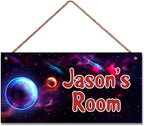 Personalized Sign Outer Space Room Décor Kids Room Decor, Universe Theme Little Man Cave Decor for Nursery, Stars Nursery Decor for Toddler Baby Boys Room Girls Bedroom