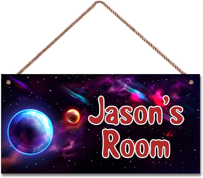 Personalized Sign Outer Space Room Décor Kids Room Decor, Universe Theme Little Man Cave Decor for Nursery, Stars Nursery Decor for Toddler Baby Boys Room Girls Bedroom