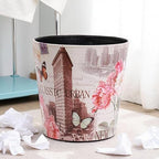 PU Leather Small Trash Can Wastebasket, Round Garbage Container Basket for Bathrooms, Laundry Room, Kitchens, Offices, Kids Rooms, Bedrooms,Dorms,Home Decorative Art Bin, 2.9 Gallon(Classic Urban)