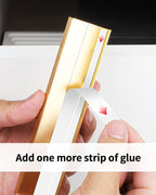 5 Pack 3 inch self Adhesive Cabinet pulls Stick on Handles Gold Adhesive Cabinet Handles Finger pulls Drawer Edge pulls Finger pulls for cabinets Concealed Seam Handles Flat