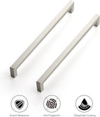 Ravinte 20 Pack 10 Inch Kitchen Square Cabinet Handles Satin Nickel Pulls Brushed Nickel Kitchen Cabinet Hardware Handles for Cupboard Drawer Pulls