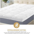 Superior Mattress Topper, Down Alternative, 2 Inch Deep Sized Bed Pillow Top, Comfort Pad, Fluffy Mattress-Topper Protector, Plush Cooling Extra Soft, Hotel Quality, Full, White