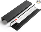 5 Pack Adhesive Cabinet pulls 6 inch Stick on Handles Black Finger pulls for cabinets Finger pulls Adhesive Drawer pulls Edge for Concealed Seam Handles Flat