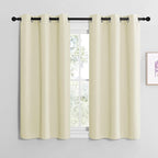 NICETOWN Kitchen Curtains for Decoration, Thermal Insulated Grommet Room Darkening Draperies/Panels for Laundry (Beige, 2 Panels, W42 x L48 inches)