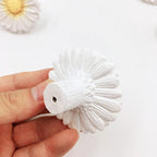 Daisy Vintage Resin Hand Painted Drawer Pulls Cabinet Knobs Handles Country Kitchen Home Decoration White (Pack of 6)