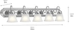 Kichler 36" Bathroom Vanity Light with Satin Etched Glass, 5-Light Traditional Design in Tannery Bronze, (36"x8"x8"), 5339CHS