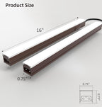 Under Cabinet Lighting Plug in, 16 Inch 2 Pcs, Linkable AC120V 3CCT 3000K/4000K/5000K Ultra Slim, LED Under Cabinet Lights for Counter Light, Kitchen, Shelf, Sink, Workshop, Desk, Bronze