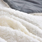 NANPIPER Sherpa Blanket Warm Blankets for Winter Super Soft Fuzzy Flannel Fleece/Wool Like Reversible Velvet Plush Couch Blanket Lightweight(Grey Throw Size 50"x60")