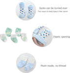 Unisex Baby Terry Socks 5-Pack for Baby boy and girl 0-12 Months Warm Cotton Socks