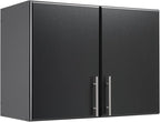 Prepac Elite 32 in. 2-Door Engineered Wood Stackable Wall Cabinet in Black
