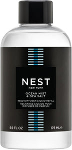 NEST New York Reed Diffuser Liquid Refill, Ocean Mist & Sea Salt - 5.9 fl oz - Fragrance for Up to 90 Days - Flame Free
