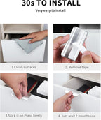 5 Pack 3 inch self Adhesive Cabinet pulls Silvery Finger pulls for cabinets Stick on Handles Concealed Cabinet Handles Edge pulls for cabinets Drawer Pull Seam Drawer Handles Flat pulls