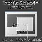 Koonmi 30x60 LED Bathroom Mirror, Backlit + Front Lit, LED Bathroom Mirror with Lights for Wall, 3 Colors, Anti-Fog, Dimmable Brightness, Memory Function, Tempered Glass