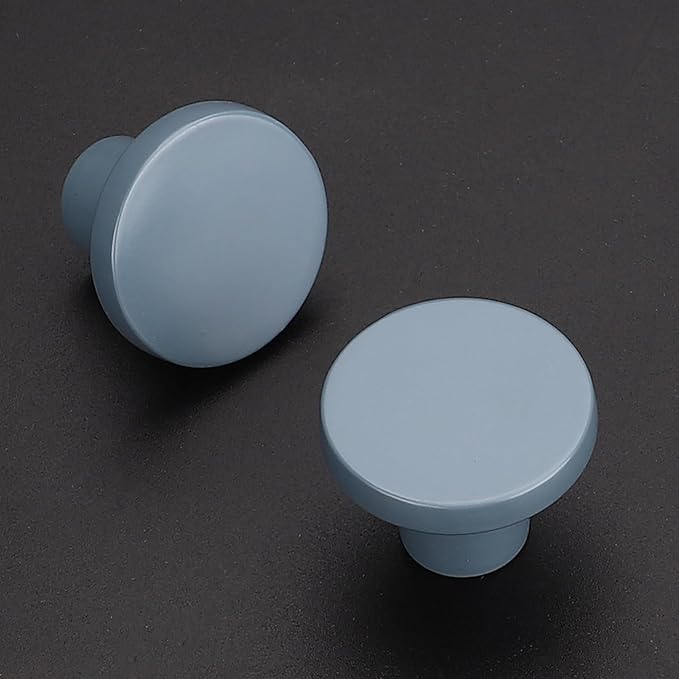 Ravinte 5 Pack Cabinet Knobs Light Blue Kitchen Cabinet Knobs Round Dresser Drawer Pulls Closet Door Pulls 1-1/5 Inch