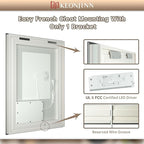 Keonjinn LED Bathroom Mirror 48 x 36 in with Backlit and Front Lights, Stepless 3 Colors Temperature & Dimmable Wall Mirror, UL Listed LED Driver, Tempered Glass Double Lighted Bathroom Vanity Mirror