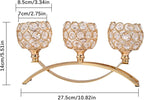 VINCIGANT Gold Candle Holders for Table Centerpiece, 3 Arms Metal Candelabra Candlestick Holders for Home Decor, Wedding, Dinning, Party, Anniversary,Christmas Halloween Decorations