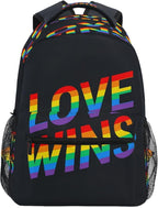 School Backpack Love Wins Pride Rainbow Teens Girls Boys Schoolbag Travel Bag