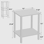 TUTOTAK End Table, Side Table, Nightstand, 2-Tier Storage Shelf, Sofa Side Table for Small Space, Living Room, Bed Room V1TB01BW034