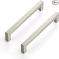 Ravinte 3 Pack 6-1/4 Inch Kitchen Square Cabinet Handles Satin Nickel Pulls Brushed Nickel Kitchen Cabinet Hardware Handles for Cupboard Drawer Pulls