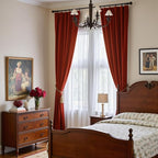 Lazzzy Velvet Blackout Curtains Thermal Insulated Room Window Drapes Super Soft Luxury Curtains for Living Room Bedroom Rod Pocket 2 Panels, Rust Red, 52" W x 108" L