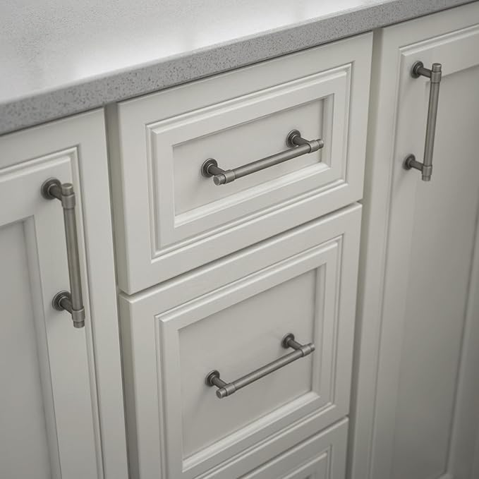 Franklin Brass - Francisco Heirloom Silver Cabinet Handles 5 Inch (5") Hole Center Pulls | Easy Install, Durable Hardware for Kitchen Cabinet Door, Drawers, Dresser Pull, Furniture (10 Pack)