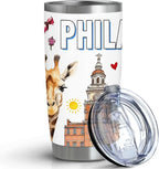 City Travel Mug for City Lover,20oz Double Wall Tumbler Vacuum Insulated Stainless Steel Coffee Cups (Philadelphia)