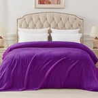 Exclusivo Mezcla Fleece Blanket Twin Size for Bed, Super Soft and Warm, All Season Use, Cozy, Plush, Lightweight, 60x80 Inches Purple