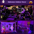 JMEXSUSS 2 Pack Purple Lights Battery Operated Halloween Lights Outdoor Waterproof, Each 33 ft 100 LED Battery Powered Rope Lights, Purple String Light with Remote for Balcony Garden Halloween Decor