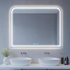 LED Bathroom Mirror, 40"x 32" LED Mirror with Lights for Bathroom, Lighted Vanity Mirrors for Wall, Anti-Fog, Dimmable, Tempered Glass, Memory Function, 3 Colors, Safe Use (White)