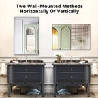 18"x24" Frameless Rectangle Wall Mirror with 1 inch Beveled Edge for Bathroom Vanity