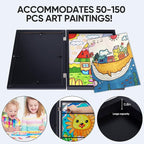 Kids Artwork Frames Changeable - Front Opening Holds 150, Children Art Projects, 10x12.5 Picture Frame for Display, With Storage (Black)