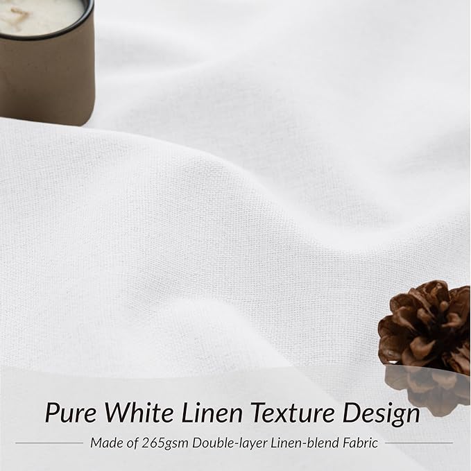 KangBang White Pinch Pleated Blackout Curtains 90 Inches Long for Bedroom, Linen Textured Pinch Pleat Drapes for Living Room Nursery, Soundproof Privacy Assured Home Decor(2 PCs, Pure White,40x90)