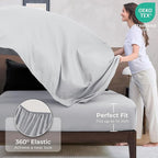 HEVUMYI 120x98 Oversized King Comforter Set - 7-Piece All Season Bed in a Bag Oversized King, Ultra Soft Bedding Set with 120 x 98 Comforter, Flat Sheet, Fitted Sheet, Pillowcases, Black & Light Grey