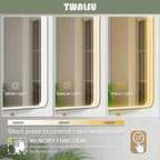 20x28 Inch LED Bathroom Mirror with Lights, Black Metal Framed LED Mirror for Bathroom, 3 Colors and Stepless Dimmable Wall Mounted Lighted Bathroom Vanity Mirror, Anti-Fog, Memory