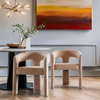 Modern Barrel Dining Chairs Set of 8, Velvet Upholstered Accent Side Chair with Arms Comfy Makeup Vanity Chairs, Dining Living Room Kitchen Chairs, Khaki