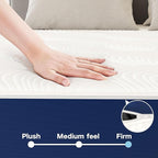 Swbvs Firm Double Mattress, 10 Inch Cooling Memory Foam Full Size Mattress with Removable Zippered Cover for Easy Cleaning, Pressure Relief & Firm Support