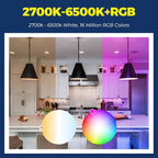 Lightinginside Smart Light Bulbs 100W Equiv., 1350LM 11W Smart Bulb Works with Alexa/Google Home/Smart Life, A19 E26 RGBCW Color Changing, No Hub Required, 2.4G WiFi Bluetooth Bulb, ETL Listed, 6PCS