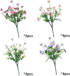 Artificial Flowers for Outdoors Colorful Daisy 20 Bundles Faux Plant Outdoor Spring Summer Decor Realistic Fake Plants Outside for Planters Front Porch Backyard Decor (20 Bundles 5 Colors)