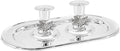 The Dreidel Company Shabbat Candlesticks Candle Holders Silver Plated, Grape Design 2 Candlesticks (1 Set)